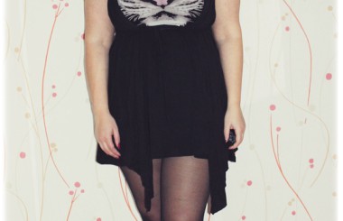 Outfit:dangerous cat dress by H&M